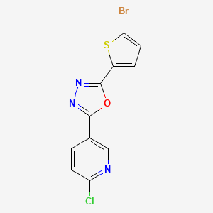 molecular formula C11H5BrClN3OS B13936071 5-(5-{5-Bromo-thiophen-2-yl}-[1,3,4]oxadiazole-2-yl)-2-chloro-pyridine 