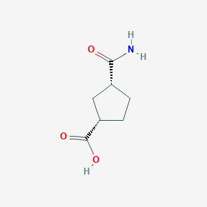 molecular formula C7H11NO3 B139361 (1S,3R)-3-carbamoylcyclopentane-1-carboxylic acid CAS No. 140386-94-3