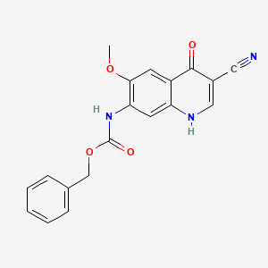 Carbamic acid, (3-cyano-1,4-dihydro-6-methoxy-4-oxo-7-quinolinyl)-, phenylmethyl ester (9CI)