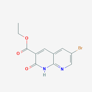 molecular formula C11H9BrN2O3 B1393632 6-溴-2-氧代-1,2-二氢-1,8-萘啶-3-羧酸乙酯 CAS No. 894851-71-9