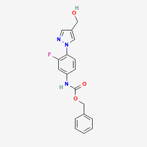 molecular formula C18H16FN3O3 B13936370 Benzyl [3-fluoro-4-(4-hydroxymethyl-pyrazol-1-yl)-phenyl]-carbamate CAS No. 181997-39-7