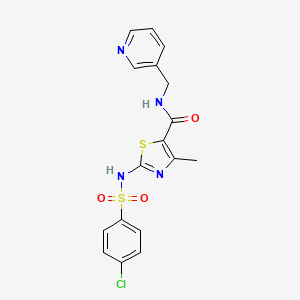 2-{[(4-chlorophenyl)sulfonyl]amino}-4-methyl-N-(pyridin-3-ylmethyl)-1,3-thiazole-5-carboxamide