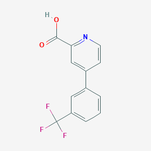 molecular formula C13H8F3NO2 B1393643 4-(3-(三氟甲基)苯基)吡啶甲酸 CAS No. 1261637-33-5