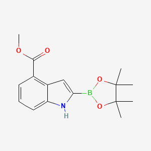 molecular formula C16H20BNO4 B1393662 2-(4,4,5,5-四甲基-1,3,2-二氧杂硼环-2-基)-1H-吲哚-4-羧酸甲酯 CAS No. 1072811-67-6