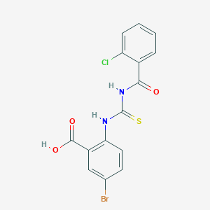 molecular formula C15H10BrClN2O3S B13936684 5-Bromo-2-({[(2-chlorophenyl)carbonyl]carbamothioyl}amino)benzoic acid 