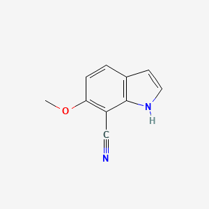 molecular formula C10H8N2O B13936724 6-Methoxy-1H-indole-7-carbonitrile 