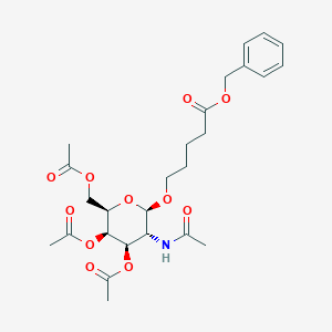 (2R,3R,4R,5R,6R)-5-acetamido-2-(acetoxymethyl)-6-((5-(benzyloxy)-5-oxopentyl)oxy)tetrahydro-2H-pyran-3,4-diyl diacetate