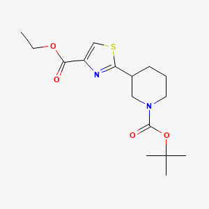 molecular formula C16H24N2O4S B13936764 tert-Butyl 3-[4-(ethoxycarbonyl)-1,3-thiazol-2-yl]piperidine-1-carboxylate 