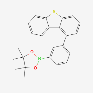 molecular formula C24H23BO2S B13936769 1-[3-(4,4,5,5-Tetramethyl-1,3,2-dioxaborolan-2-yl)phenyl]dibenzothiophene 