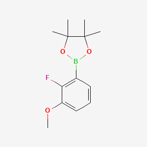 molecular formula C13H18BFO3 B1393678 2-(2-Fluoro-3-methoxyphenyl)-4,4,5,5-tetramethyl-1,3,2-dioxaborolane CAS No. 1165936-00-4