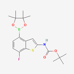 tert-Butyl (7-fluoro-4-(4,4,5,5-tetramethyl-1,3,2-dioxaborolan-2-yl)benzo[b]thiophen-2-yl)carbamate