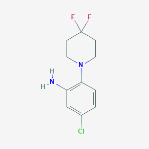 molecular formula C11H13ClF2N2 B13936783 5-Chloro-2-(4,4-difluoropiperidin-1-yl)aniline 