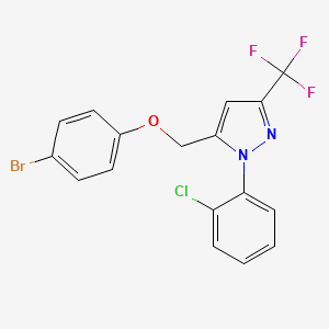 molecular formula C17H11BrClF3N2O B13936789 5-(4-Bromophenoxymethyl)-1-(2-chlorophenyl)-3-trifluoromethyl-1H-pyrazole 