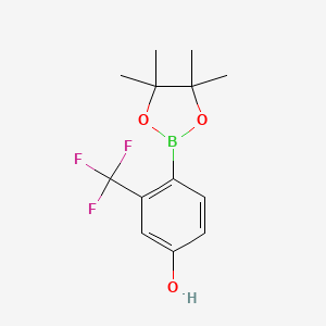 molecular formula C13H16BF3O3 B1393683 4-(4,4,5,5-Tetramethyl-1,3,2-dioxaborolan-2-yl)-3-(trifluoromethyl)phenol CAS No. 1029439-76-6