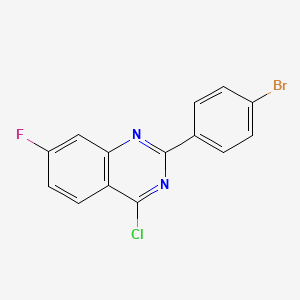 molecular formula C14H7BrClFN2 B1393688 2-(4-溴苯基)-4-氯-7-氟喹唑啉 CAS No. 885277-86-1