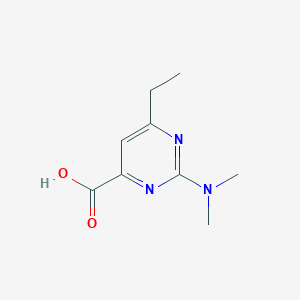 molecular formula C9H13N3O2 B13936936 2-Dimethylamino-6-ethylpyrimidine-4-carboxylic acid 