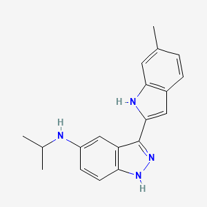 molecular formula C19H20N4 B13937041 N-isopropyl-3-(6-methyl-1H-indol-2-yl)-1H-indazol-5-amine 