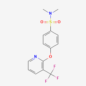 molecular formula C14H13F3N2O3S B1393706 N,N-二甲基-4-{[3-(三氟甲基)吡啶-2-基]氧基}苯磺酰胺 CAS No. 1257535-14-0