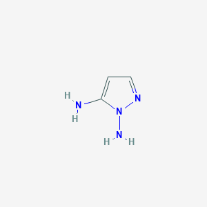 molecular formula C3H6N4 B13937116 1H-Pyrazole-1,5-diamine 