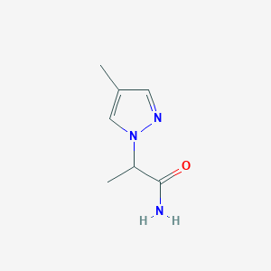 molecular formula C7H11N3O B1393712 2-(4-甲基-1H-吡唑-1-基)丙酰胺 CAS No. 1255147-64-8