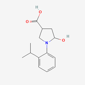 molecular formula C14H19NO3 B1393719 5-Hydroxy-1-(2-isopropylphenyl)pyrrolidine-3-carboxylic acid CAS No. 1255147-59-1