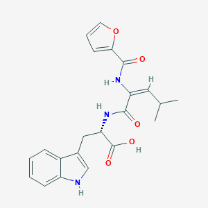 molecular formula C22H23N3O5 B139372 N-(2-Furoyl)-alpha,beta-didehydroleucyl-tryptophan CAS No. 158114-64-8