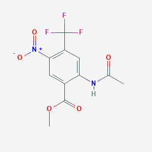 molecular formula C11H9F3N2O5 B13937282 2-Acetylamino-5-nitro-4-trifluoromethyl-benzoic acid methyl ester CAS No. 875155-20-7