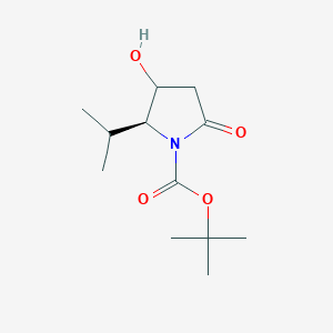 molecular formula C12H21NO4 B1393729 tert-butyl (2S)-3-hydroxy-2-isopropyl-5-oxopyrrolidine-1-carboxylate CAS No. 1265908-09-5