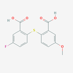 2-(2-Carboxy-4-fluorophenylthio)-5-methoxybenzoic acid