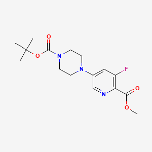 molecular formula C16H22FN3O4 B13937313 tert-Butyl 4-(5-fluoro-6-(methoxycarbonyl)pyridin-3-yl)piperazine-1-carboxylate 