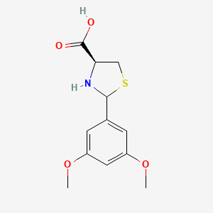 molecular formula C12H15NO4S B1393732 (4S)-2-(3,5-dimethoxyphenyl)-1,3-thiazolidine-4-carboxylic acid CAS No. 1265908-08-4
