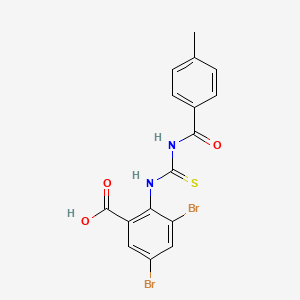 3,5-Dibromo-2-[(4-methylbenzoyl)carbamothioylamino]benzoic acid