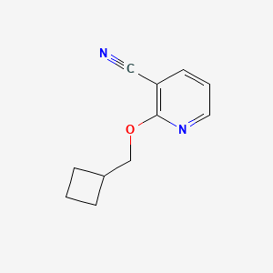 molecular formula C11H12N2O B1393745 2-(Cyclobutylmethoxy)nicotinonitrile CAS No. 1235440-28-4