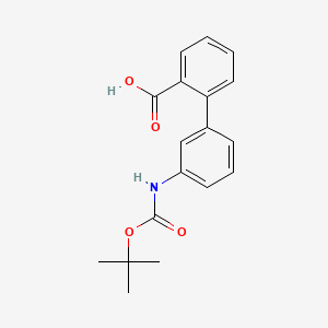 molecular formula C18H19NO4 B1393753 3'-((tert-ブトキシカルボニル)アミノ)-[1,1'-ビフェニル]-2-カルボン酸 CAS No. 927801-48-7