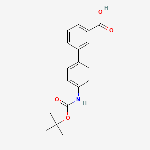 molecular formula C18H19NO4 B1393754 4'-[(叔丁氧羰基)氨基][1,1'-联苯]-3-羧酸 CAS No. 927801-51-2