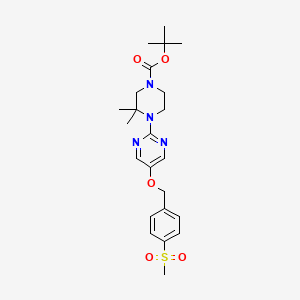 Tert-butyl 3,3-dimethyl-4-(5-{[4-(methylsulfonyl)benzyl]oxy}pyrimidin-2-yl)piperazine-1-carboxylate