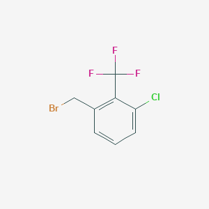 molecular formula C8H5BrClF3 B13937573 Benzene, 1-(bromomethyl)-3-chloro-2-(trifluoromethyl)- 