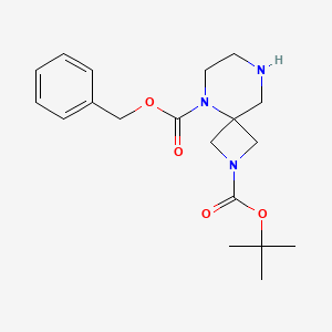 molecular formula C19H27N3O4 B13937589 5-Benzyl 2-(tert-butyl) 2,5,8-triazaspiro[3.5]nonane-2,5-dicarboxylate 