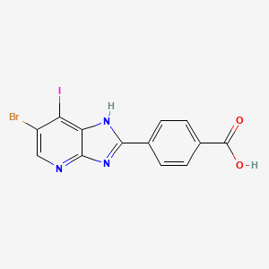 4-(6-Bromo-7-iodo-3H-imidazo[4,5-b]pyridin-2-yl)benzoic acid