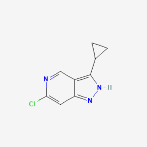 molecular formula C9H8ClN3 B13937636 6-Chloro-3-cyclopropyl-1H-pyrazolo[4,3-c]pyridine 