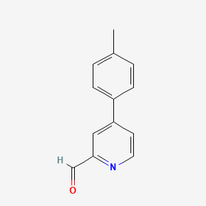 molecular formula C13H11NO B1393770 4-(4-甲基苯基)吡啶-2-甲醛 CAS No. 1287218-05-6