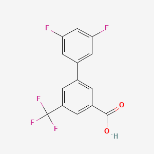molecular formula C14H7F5O2 B1393773 3',5'-二氟-5-(三氟甲基)-[1,1'-联苯]-3-羧酸 CAS No. 1261950-34-8