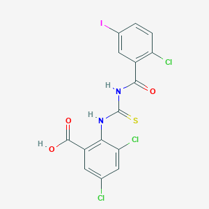 3,5-Dichloro-2-[(2-chloro-5-iodobenzoyl)carbamothioylamino]benzoic acid