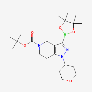 tert-butyl 1-(oxan-4-yl)-3-(4,4,5,5-tetramethyl-1,3,2-dioxaborolan-2-yl)-6,7-dihydro-4H-pyrazolo[4,3-c]pyridine-5-carboxylate