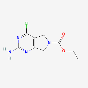 molecular formula C9H11ClN4O2 B1393781 2-氨基-4-氯-5H-吡咯并[3,4-D]嘧啶-6(7H)-羧酸乙酯 CAS No. 1046861-17-9