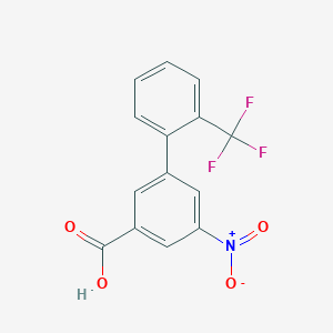 molecular formula C14H8F3NO4 B1393782 5-Nitro-3-(2-trifluoromethylphenyl)benzoic acid CAS No. 1261888-16-7
