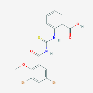 2-[(3,5-Dibromo-2-methoxybenzoyl)carbamothioylamino]benzoic acid