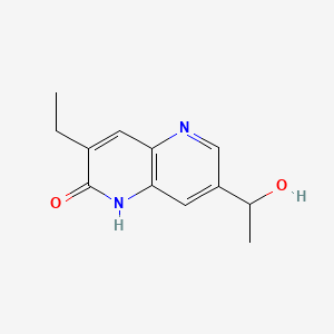 molecular formula C12H14N2O2 B13937917 3-Ethyl-7-(1-hydroxyethyl)-1,5-naphthyridin-2(1H)-one 