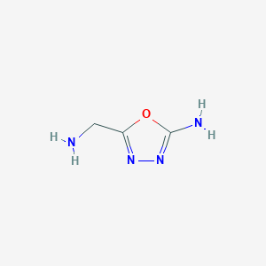 molecular formula C3H6N4O B13937922 5-Amino-1,3,4-oxadiazole-2-methanamine 