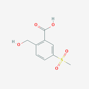 molecular formula C9H10O5S B13937942 2-(Hydroxymethyl)-5-(methylsulfonyl)benzoic acid 